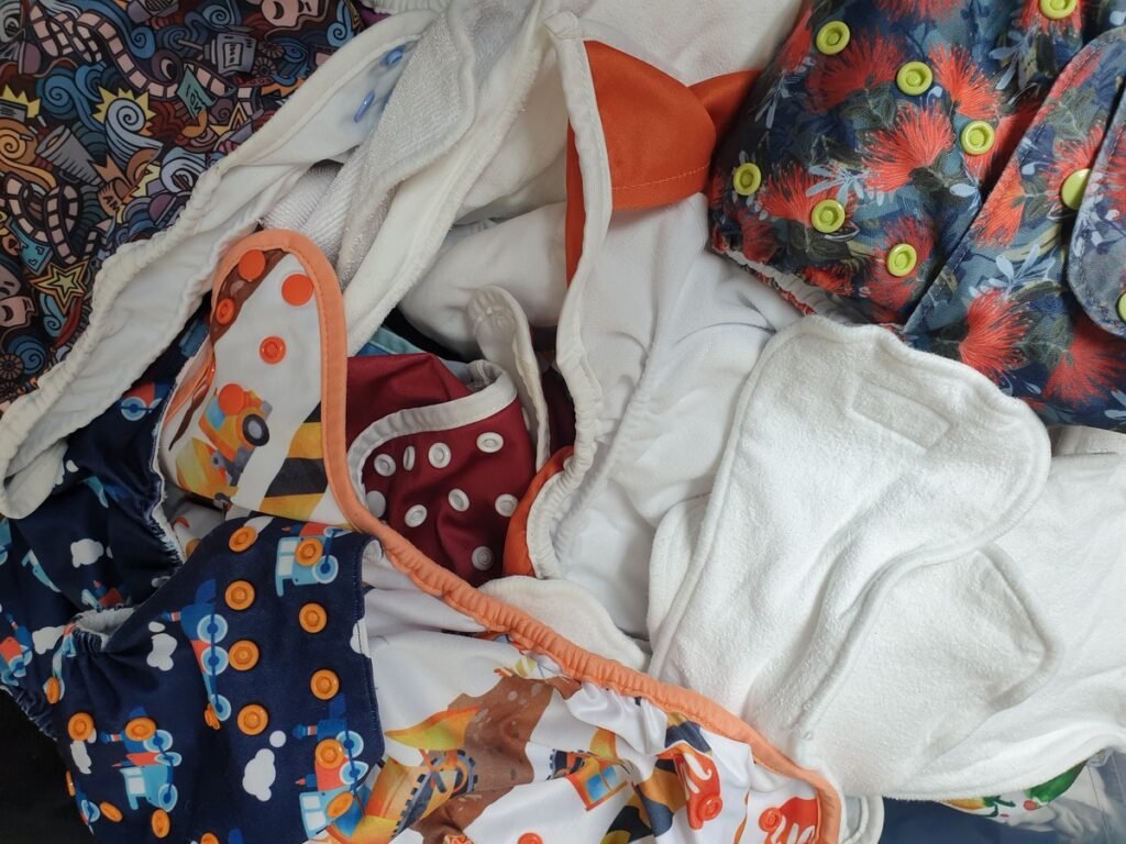 Pocket cloth diapers ready to be stuffed